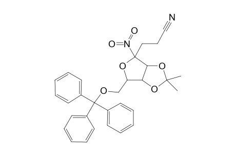.alpha.-D-ribo-4-Octulo-4,7-furanosononitrile, 2,3,4-trideoxy-5,6-O-(1-methylethylidene)-4-nitro-8-O-(triphenylmethyl)-