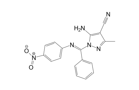 (E)-5-Amino-3-methyl-1-(((4??-nitrophenyl)imino)(phenyl)methyl)-1H-pyrazole-4-carbonitrile