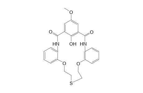 3,15-Diaza-4,5;13,14-dibenzo-21-hydroxy-19-methoxy-9-thia-6,12-dioxabicyclo[15.3.1]henicosa-1(21),17,19-triene-2,16-dione