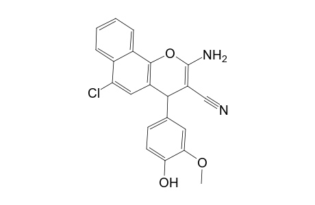 2-Amino-6-chloro-4-(4-hydroxy-3-methoxy-phenyl)-4H-benzo[h]chromene-3-carbonitrile