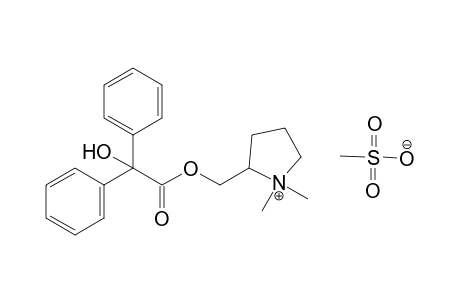 1,1-dimethyl-2-(hydroxymethyl)pyrrolidinium methyl sulfate, benzilate