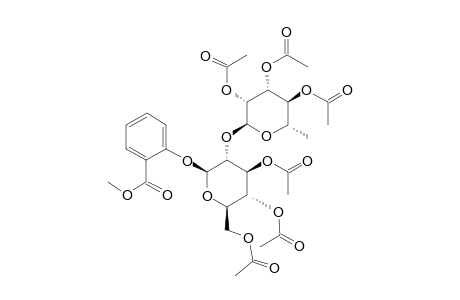 Methyl 2-[(2S,3R,4S,5S,6R)-4,5-dihydroxy-6-(hydroxymethyl)-3-[(2S,3R,4R,5R,6S)-3,4,5-trihydroxy-6-methyloxan-2-yl]oxyoxan-2-yl]oxybenzoate, hexaacetate