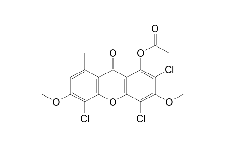 9H-Xanthen-9-one, 1-(acetyloxy)-2,4,5-trichloro-3,6-dimethoxy-8-methyl-