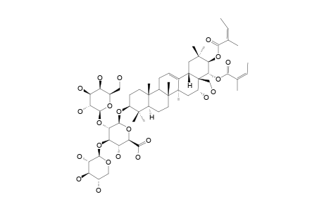 ACUTANGULOSIDE-F;3-O-BETA-D-XYLOPYRANOSYL-(1->3)-[BETA-D-GALACTOPYRANOSYL-(1->2)]-BETA-D-GLUCURONOPYRANOSYL-21,22-O-TIGLOYL-BARRINGTOGENOL-C