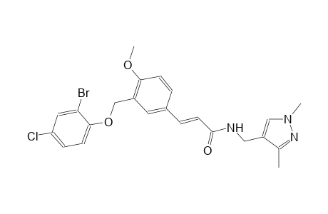 (2E)-3-{3-[(2-bromo-4-chlorophenoxy)methyl]-4-methoxyphenyl}-N-[(1,3-dimethyl-1H-pyrazol-4-yl)methyl]-2-propenamide