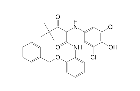 Pentanamide, 2-[(3,5-dichloro-4-hydroxyphenyl)amino]-4,4-dimethyl-3-oxo-N-[2-(phenylmethoxy)phenyl]-