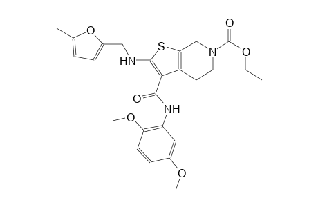 thieno[2,3-c]pyridine-6(5H)-carboxylic acid, 3-[[(2,5-dimethoxyphenyl)amino]carbonyl]-4,7-dihydro-2-[[(5-methyl-2-furanyl)methyl]amino]-, ethyl ester