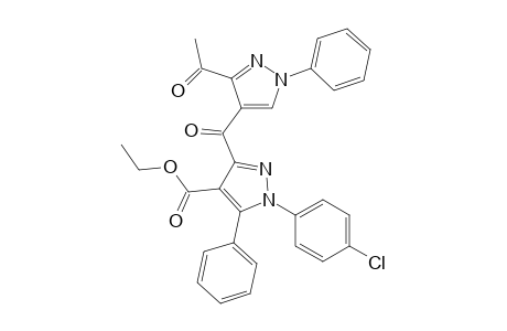 Ethyl 3-[(3-acetyl-1-phenyl-1H-4-pyrazolyl)carbonyl]-1-(4-chlorophenyl)-5-phenyl-1H-pyrazole-4-carboxylate