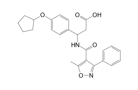 Benzenepropanoic acid, 4-(cyclopentyloxy)-.beta.-[[(5-methyl-3-phenyl-4-isoxazolyl)carbonyl]amino]-