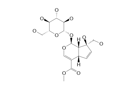 GARDENOSIDE;(1S,4AS,7S,7AS)-1-(BETA-D-GLUCOPYRANOSYLOXY)-1,4A,7,7A-TETRAHYDRO-7-HYDROXY-7-(HYDROXYMETHYL)-CYClOPENTA-[C]-PYRAN-4-CARBOXYLIC-ACID