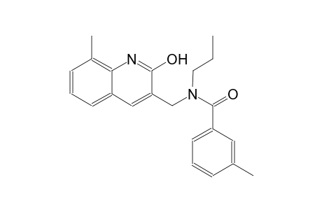 N-[(2-hydroxy-8-methyl-3-quinolinyl)methyl]-3-methyl-N-propylbenzamide