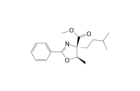 4-Oxazolecarboxylic acid, 4,5-dihydro-5-methyl-4-(3-methylbutyl)-2-phenyl-, methyl ester, (4R-cis)-