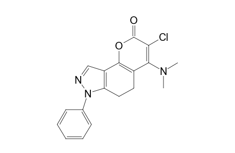 3-chloro-6,7-dihydro-4-N-(dimethylamino)-7-phenylpyrano[2,3-e]indazol-2(5H)-one