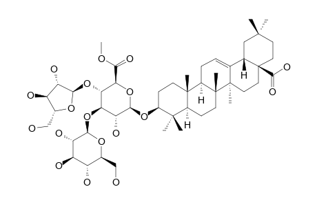 OLEANOLIC-ACID-3-O-[BETA-D-GLUCOPYRANOSYL-(1->3)]-[ALPHA-L-ARABINOFURANOSYL-(1->4)]-BETA-D-GLUCURONOPYRANOSIDE