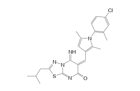 (6E)-6-{[1-(4-chloro-2-methylphenyl)-2,5-dimethyl-1H-pyrrol-3-yl]methylene}-5-imino-2-isobutyl-5,6-dihydro-7H-[1,3,4]thiadiazolo[3,2-a]pyrimidin-7-one