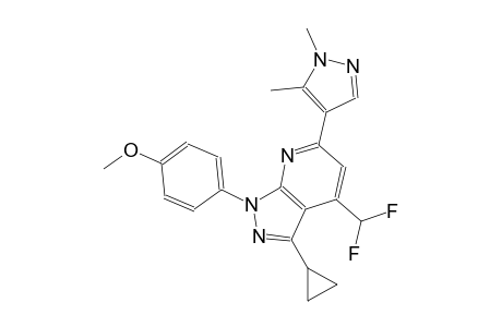 1H-pyrazolo[3,4-b]pyridine, 3-cyclopropyl-4-(difluoromethyl)-6-(1,5-dimethyl-1H-pyrazol-4-yl)-1-(4-methoxyphenyl)-