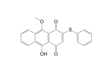 2-Phenylthio-10-hydroxy-9-methoxy-1,4-anthraquinone