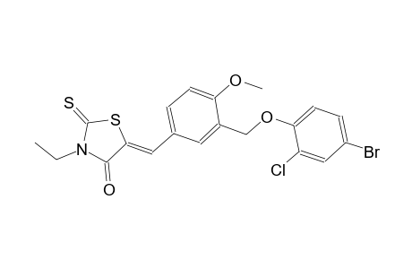 (5Z)-5-{3-[(4-bromo-2-chlorophenoxy)methyl]-4-methoxybenzylidene}-3-ethyl-2-thioxo-1,3-thiazolidin-4-one