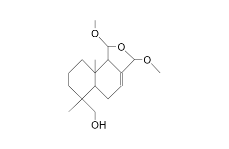 6a-Hydroxymethyl-1,3-dimethoxy-6,9a-dimethyl-1,2,5,5a,6,7,8,9,9a,9b-decahydro-naphtho(1,2-C)furan
