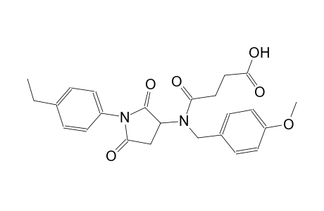 4-[[1-(4-ethylphenyl)-2,5-dioxo-3-pyrrolidinyl](4-methoxybenzyl)amino]-4-oxobutanoic acid