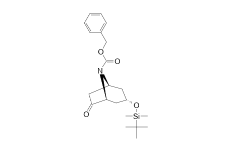(-)-BENZYL-3-[(TERT.-BUTYLDIMETHYLSILYL)-OXY]-6-OXO-8-AZABICYCLO-[3.2.1]-OCTANE-8-CARBOXYLATE