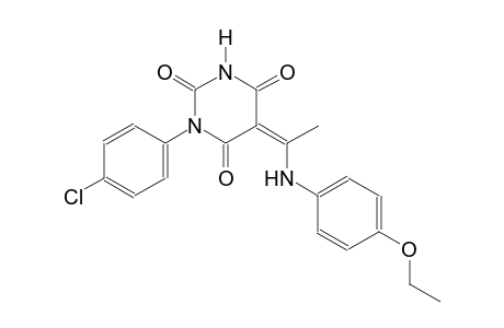 (5Z)-1-(4-chlorophenyl)-5-[1-(4-ethoxyanilino)ethylidene]-2,4,6(1H,3H,5H)-pyrimidinetrione