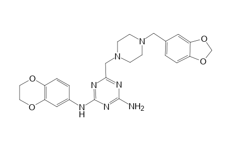 1,3,5-Triazine-2,4-diamine, 6-[[4-(1,3-benzodioxol-5-ylmethyl)-1-piperazinyl]methyl]-N(2)-(2,3-dihydro-1,4-benzodioxin-6-yl)-
