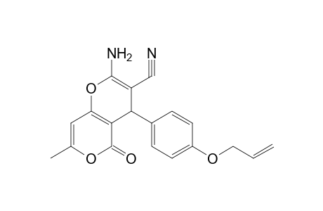 2-Amino-7-methyl-5-oxo-4-(4-prop-2-enoxyphenyl)-4H-pyrano[3,2-c]pyran-3-carbonitrile
