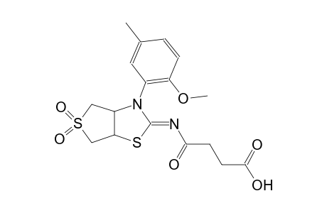 4-[((2Z)-3-(2-methoxy-5-methylphenyl)-5,5-dioxidotetrahydrothieno[3,4-d][1,3]thiazol-2(3H)-ylidene)amino]-4-oxobutanoic acid
