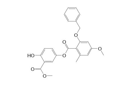 Benzoic acid, 4-methoxy-2-methyl-6-(phenylmethoxy)-, 4-hydroxy-3-(methoxycarbonyl)phenyl ester