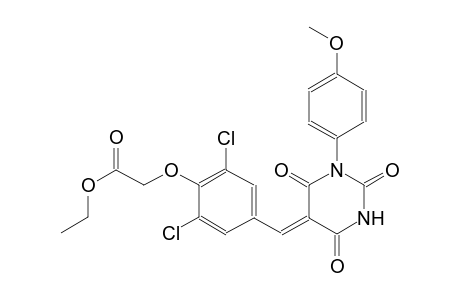 acetic acid, [2,6-dichloro-4-[(Z)-(tetrahydro-1-(4-methoxyphenyl)-2,4,6-trioxo-5(2H)-pyrimidinylidene)methyl]phenoxy]-, ethyl ester