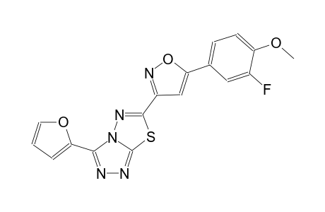 [1,2,4]triazolo[3,4-b][1,3,4]thiadiazole, 6-[5-(3-fluoro-4-methoxyphenyl)-3-isoxazolyl]-3-(2-furanyl)-