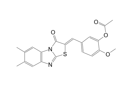5-[(Z)-(6,7-dimethyl-3-oxo[1,3]thiazolo[3,2-a]benzimidazol-2(3H)-ylidene)methyl]-2-methoxyphenyl acetate