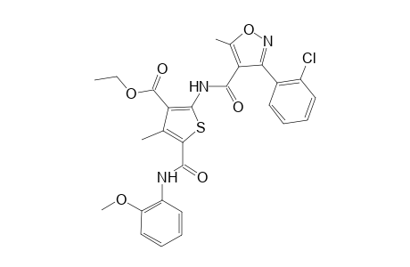 Ethyl 2-({[3-(2-chlorophenyl)-5-methyl-4-isoxazolyl]carbonyl}amino)-5-[(2-methoxyanilino)carbonyl]-4-methyl-3-thiophenecarboxylate