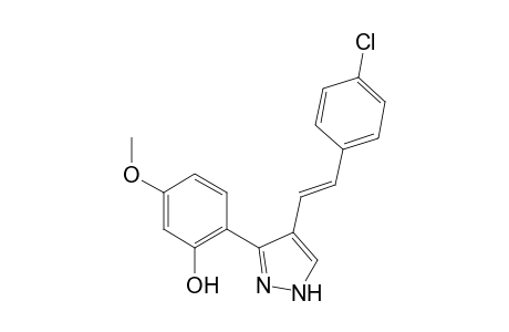 (E)-3/ 5-(2'-Hydroxy-4'-methoxyphenyl)-4-(p-chlorostyryl)pyrazole