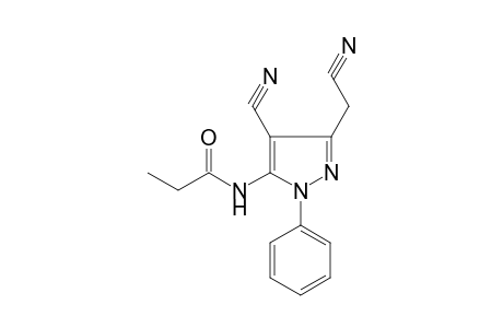 N-[4-cyano-5-(cyanomethyl)-2-phenyl-3-pyrazolyl]propanamide