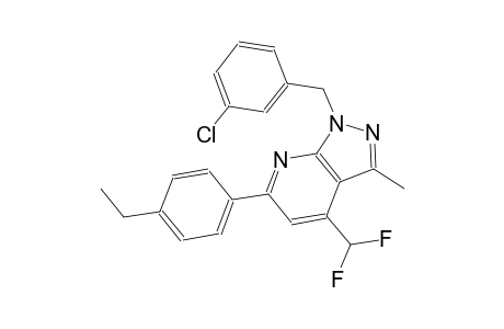 1H-pyrazolo[3,4-b]pyridine, 1-[(3-chlorophenyl)methyl]-4-(difluoromethyl)-6-(4-ethylphenyl)-3-methyl-