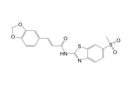 (2E)-3-(1,3-benzodioxol-5-yl)-N-[6-(methylsulfonyl)-1,3-benzothiazol-2-yl]-2-propenamide