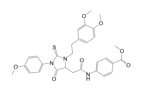 methyl 4-({[3-[2-(3,4-dimethoxyphenyl)ethyl]-1-(4-methoxyphenyl)-5-oxo-2-thioxo-4-imidazolidinyl]acetyl}amino)benzoate
