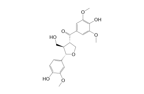 (4-Hydroxy-3,5-dimethoxyphenyl)[(3S,4R,5S)-tetrahydro-5-(4-hydroxy-3-methoxyphenyl)-4-(hydroxymethyl)furan-3-yl]methanone