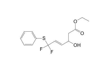 (E)-Ethyl 6,6-difluoro-3-hydroxy-6-(phenylthio)hex-4-enoate