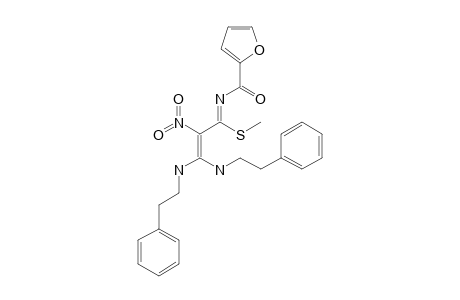 N-(1-(METHYLTHIO)-2-NITRO-3,3-BIS-(2-PHENYLETHYLAMINO)-PROP-2-ENYLIDENE)-FURAN-2-CARBOXAMIDE