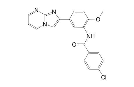 4-Chloro-N-(5-{imidazo[1,2-a]pyrimidin-2-yl}-2-methoxyphenyl)benzamide