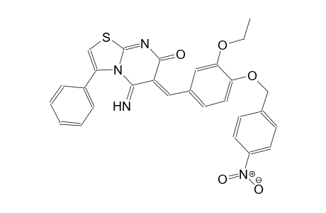 7H-thiazolo[3,2-a]pyrimidin-7-one, 6-[[3-ethoxy-4-[(4-nitrophenyl)methoxy]phenyl]methylene]-5,6-dihydro-5-imino-3-phenyl-, (6Z)-