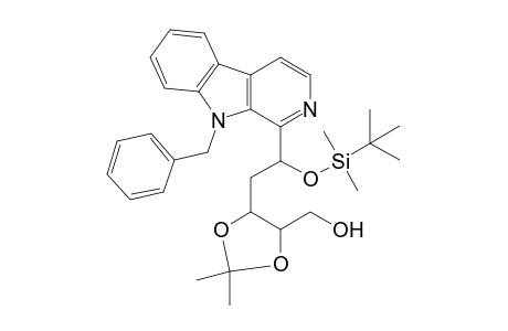 9-Benzyl-1-[5-hydroxy-1-(tert-butyldimethylsilyloxy)-3,4-isopropdioxypentyl]-.beta.-Carboline