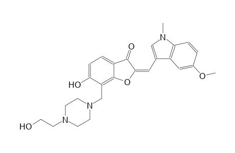 3(2H)-benzofuranone, 6-hydroxy-7-[[4-(2-hydroxyethyl)-1-piperazinyl]methyl]-2-[(5-methoxy-1-methyl-1H-indol-3-yl)methylene]-, (2E)-