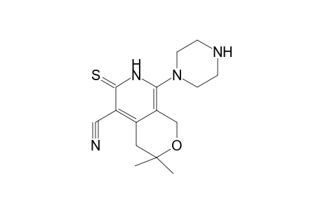 3,3-Dimethyl-8-(1-piperazinyl)-6-thioxo-3,4,6,7-tetrahydro-1H-pyrano[3,4-c]pyridine-5-carbonitrile