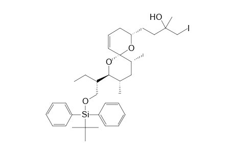 (1"S,2S,2'R,6'R,8'S,9'S,11'R)-4-[8'-[1"-[[(tert-Butyldiphenylsilyl)oxy]methyl]propyl]-9',11'-dimethyl-1',7'-dioxaspiro[5.5]undec-4'-en-2'-yl]-1-iodo-2-methyl-2-butanol