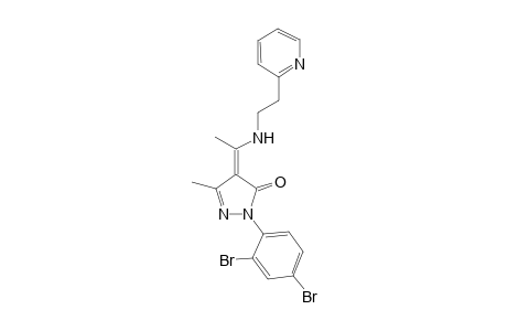 (4Z)-2-(2,4-dibromophenyl)-5-methyl-4-[1-(2-pyridin-2-ylethylamino)ethylidene]pyrazol-3-one