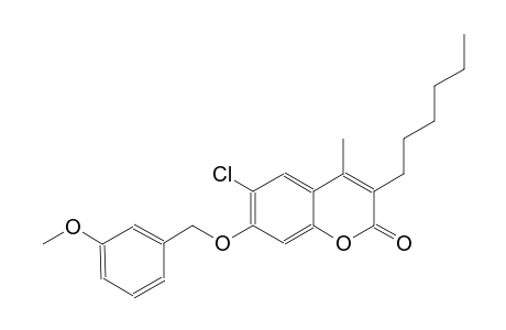 2H-1-benzopyran-2-one, 6-chloro-3-hexyl-7-[(3-methoxyphenyl)methoxy]-4-methyl-